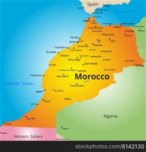Vector color map of Morocco country. color map of Morocco country
