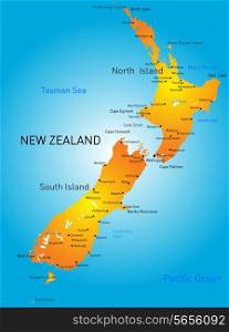 Vector color map of New Zealand country
