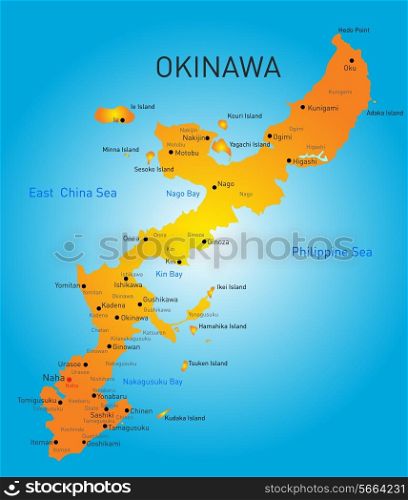 Vector color map of Okinawa, Japan