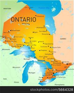 Vector color map of Ontario Province