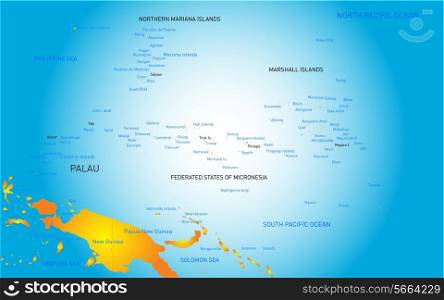 Vector color map of Palau