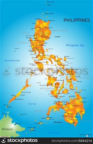 Vector color map of Philippines