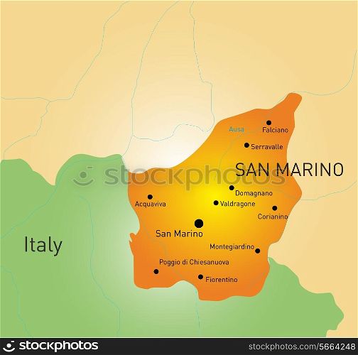 Vector color map of San Marino map