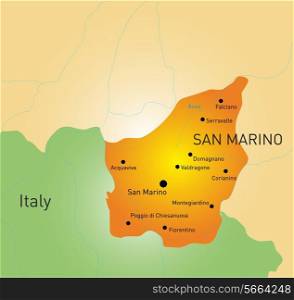 Vector color map of San Marino map