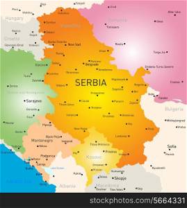 Vector color map of Serbia