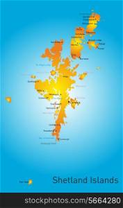 Vector color map of Shetland Islands