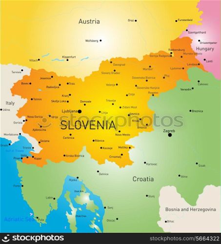 Vector color map of Slovenia