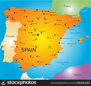 Vector color map of Spain