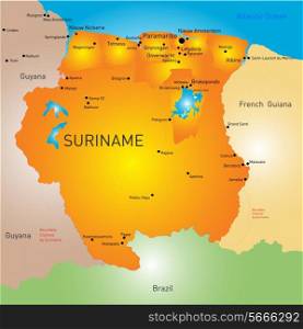 Vector color map of Suriname