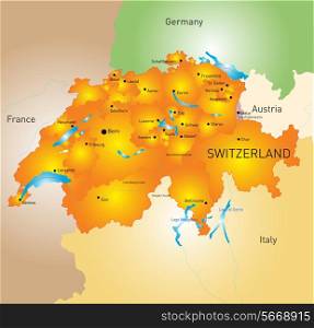 vector color map of Switzerland