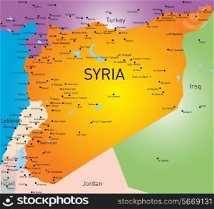 Vector color map of Syria