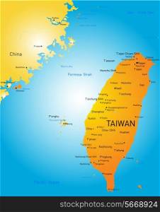 Vector color map of Taiwan
