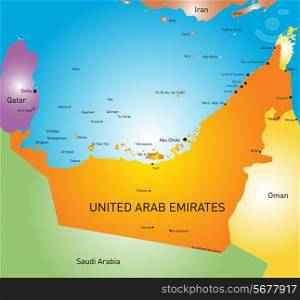 Vector color map of United Arab Emirates