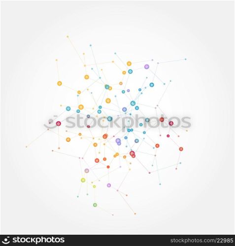 Vector color network connection and DNA atom.. Vector color network connection and DNA atom