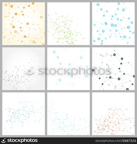 Vector color network connection and DNA atom.. Vector color network connection and DNA atom