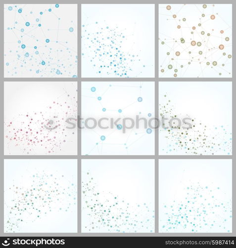 Vector color network connection and DNA atom.. Vector color network connection and DNA atom