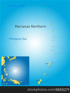 Vector color northern mariana islands map