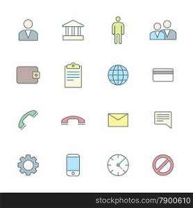 vector color outline various social network icons set&#xA;