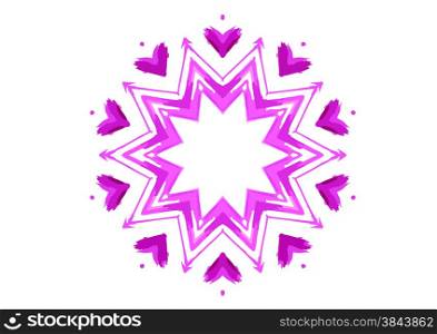 Vector color shape with abstract hearts