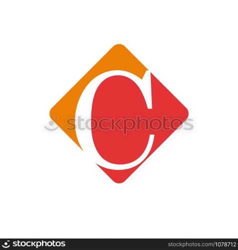 Vector color sign initial letter C