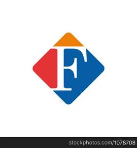 Vector color sign initial letter F