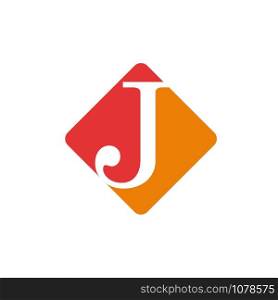 Vector color sign initial letter J