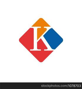 Vector color sign initial letter K