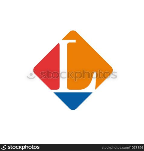 Vector color sign initial letter L