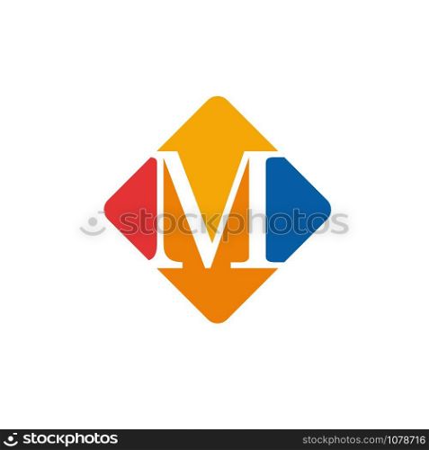 Vector color sign initial letter M