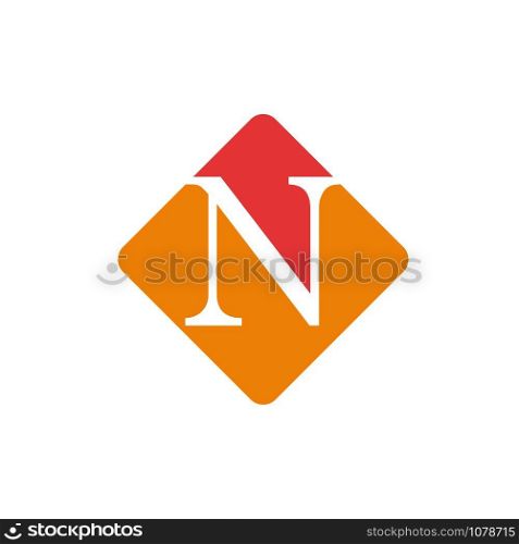 Vector color sign initial letter N
