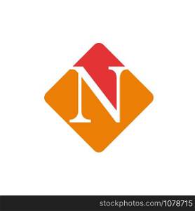 Vector color sign initial letter N