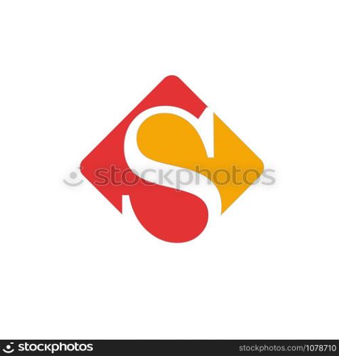 Vector color sign initial letter S