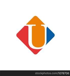 Vector color sign initial letter U