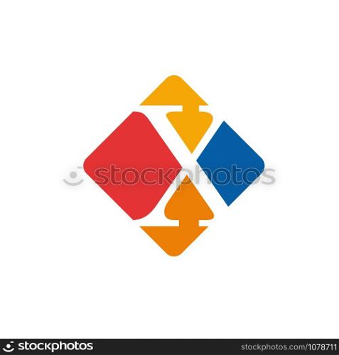Vector color sign initial letter X