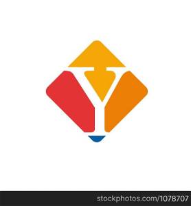 Vector color sign initial letter Y