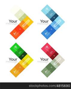 Vector color stripes infographics templates. Vector color stripes infographics templates with sample option text, isolated on white. Geometric business abstract line background for workflow layout, diagram, number options or web design