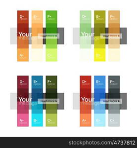 Vector color stripes infographics templates with sample option text, isolated on white. Geometric business abstract line background for workflow layout, diagram, number options or web design