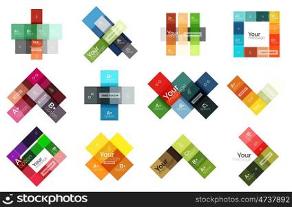 Vector color stripes infographics templates with sample option text, isolated on white. Geometric business abstract line background for workflow layout, diagram, number options or web design