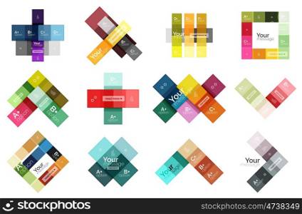 Vector color stripes infographics templates with sample option text, isolated on white. Geometric business abstract line background for workflow layout, diagram, number options or web design