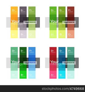 Vector color stripes infographics templates with sample option text, isolated on white. Geometric business abstract line background for workflow layout, diagram, number options or web design