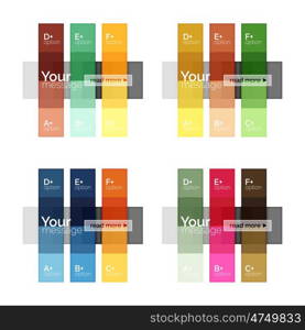 Vector color stripes infographics templates with sample option text, isolated on white. Geometric business abstract line background for workflow layout, diagram, number options or web design