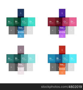 Vector color stripes infographics templates with sample option text, isolated on white. Geometric business abstract line background for workflow layout, diagram, number options or web design