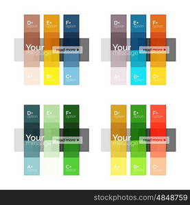 Vector color stripes infographics templates with sample option text, isolated on white. Geometric business abstract line background for workflow layout, diagram, number options or web design