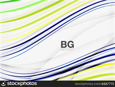 Vector color stripes, wave lines modern geometric background. Vector template background for workflow layout, diagram, number options or web design