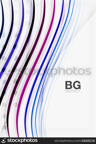 Vector color stripes, wave lines modern geometric background. Vector template background for workflow layout, diagram, number options or web design