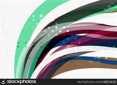 Vector color wave lines with dotted effect on light background. Template for workflow layout, diagram, number options or web design