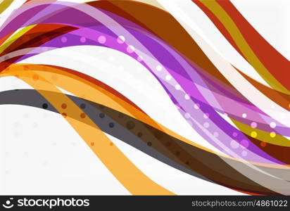 Vector color wave lines with dotted effect on light background. Template for workflow layout, diagram, number options or web design