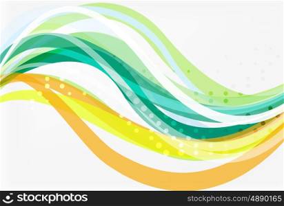 Vector color wave lines with dotted effect on light background. Template for workflow layout, diagram, number options or web design