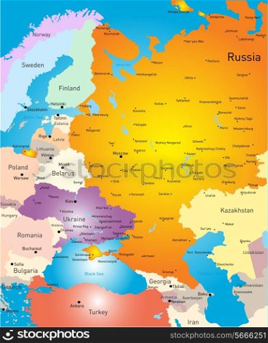 Vector color west europe map