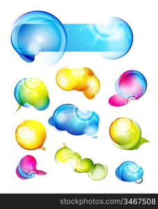 Vector colored abstract glossy bubbles